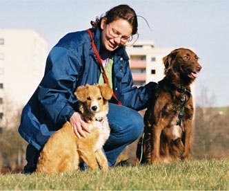 Nicole mit Pearl und Laska